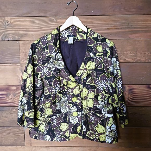 *SALE* NATURAL COTTON VEX Blazer muted tones 3/4 sleeve SZ 14 like new - Picture 8 of 10